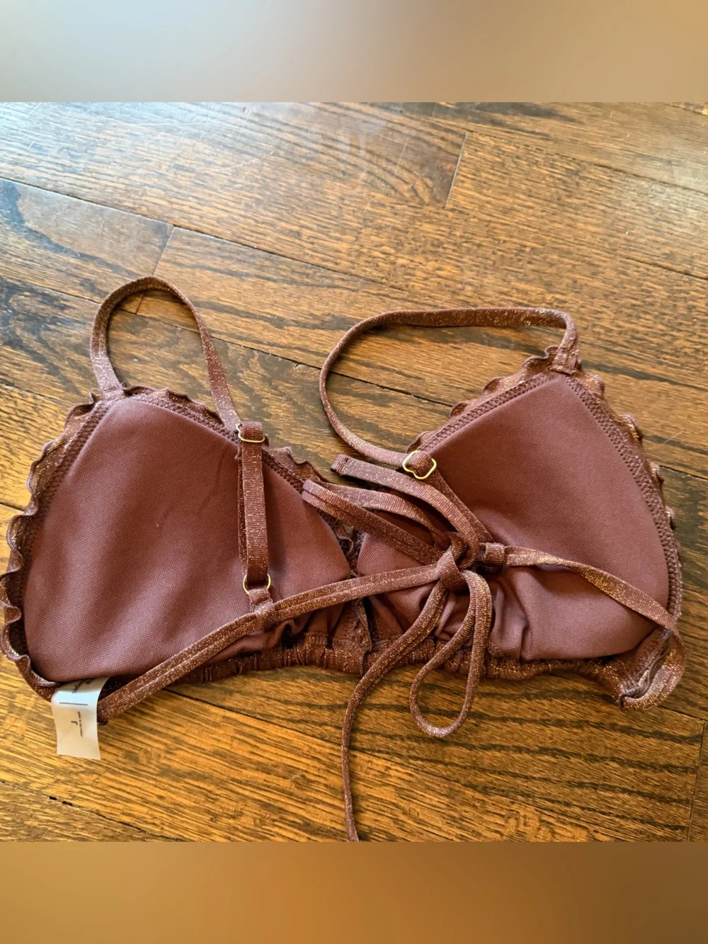 Abercrombie & Fitch Metallic Brown Shimmer Bralette